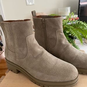 Lucky Brand Suede Lug Sole Booties